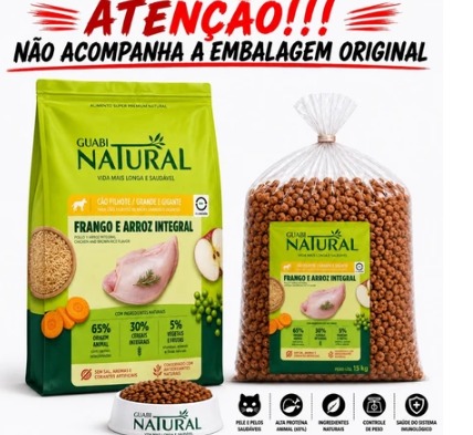 🐶 RAÇÃO GUABI NATURAL FILHOTE RAÇAS GRANDES E GIGANTES – FRANGO E ARROZ